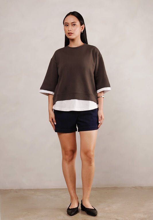 Osella Layered Top In Brown