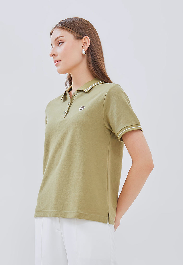 Osella Floral Embroidery Icon Polo Top
