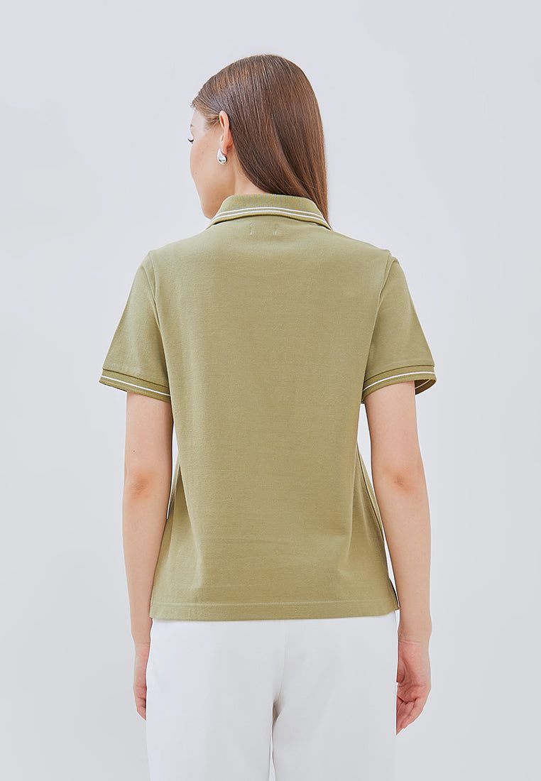 Osella Floral Embroidery Icon Polo Top