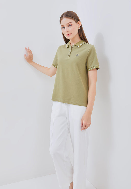 Osella Floral Embroidery Icon Polo Top