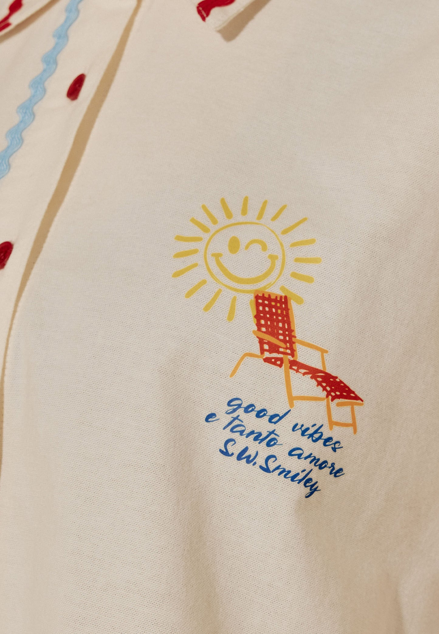 Osella x S.W Smiley Sun-Kissed Linen Top