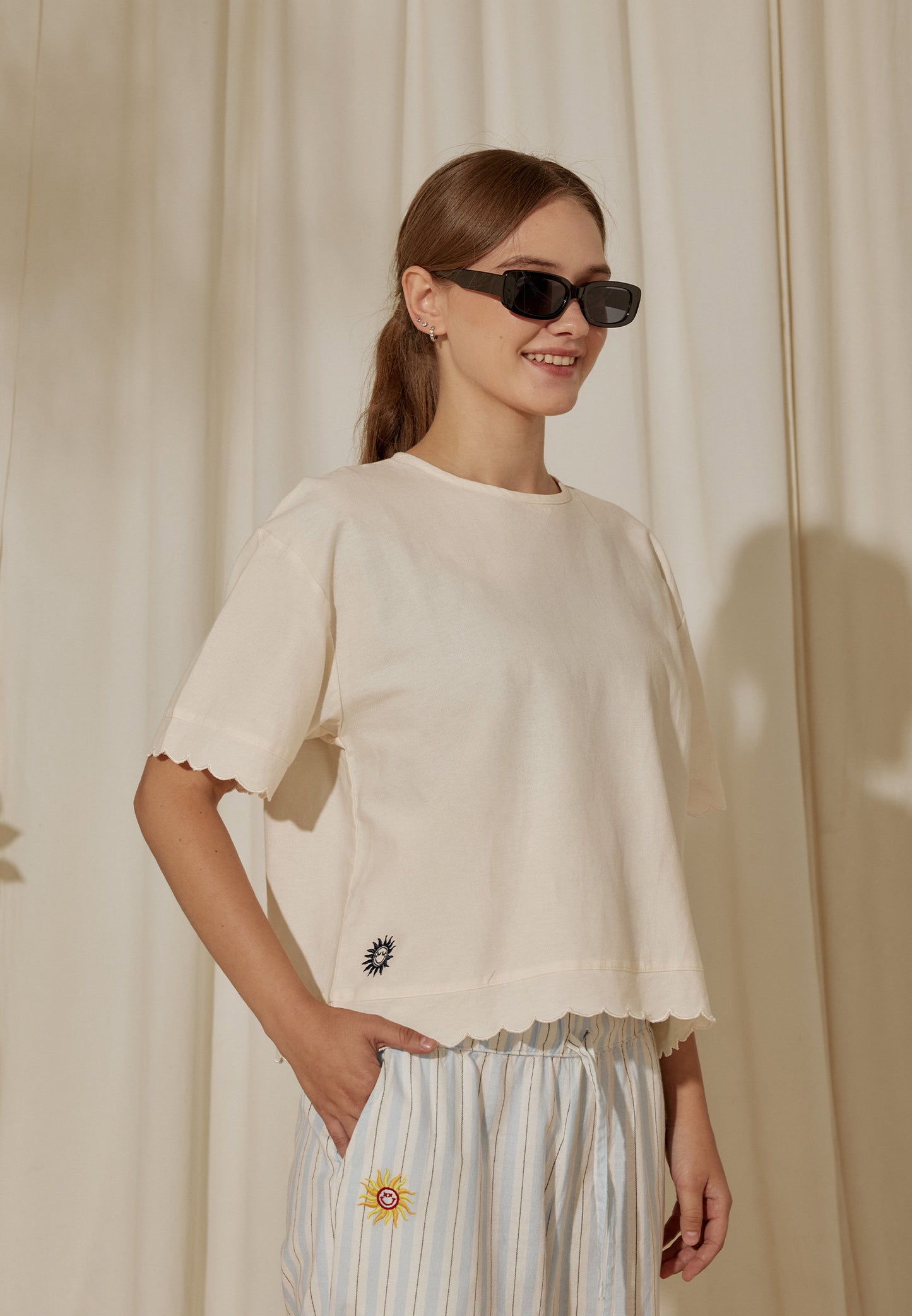 Osella x S.W Smiley Wavy Laser-Cut Top