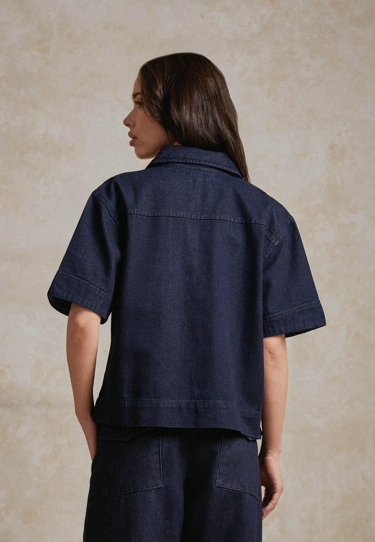 Osella Half Zip Denim Top