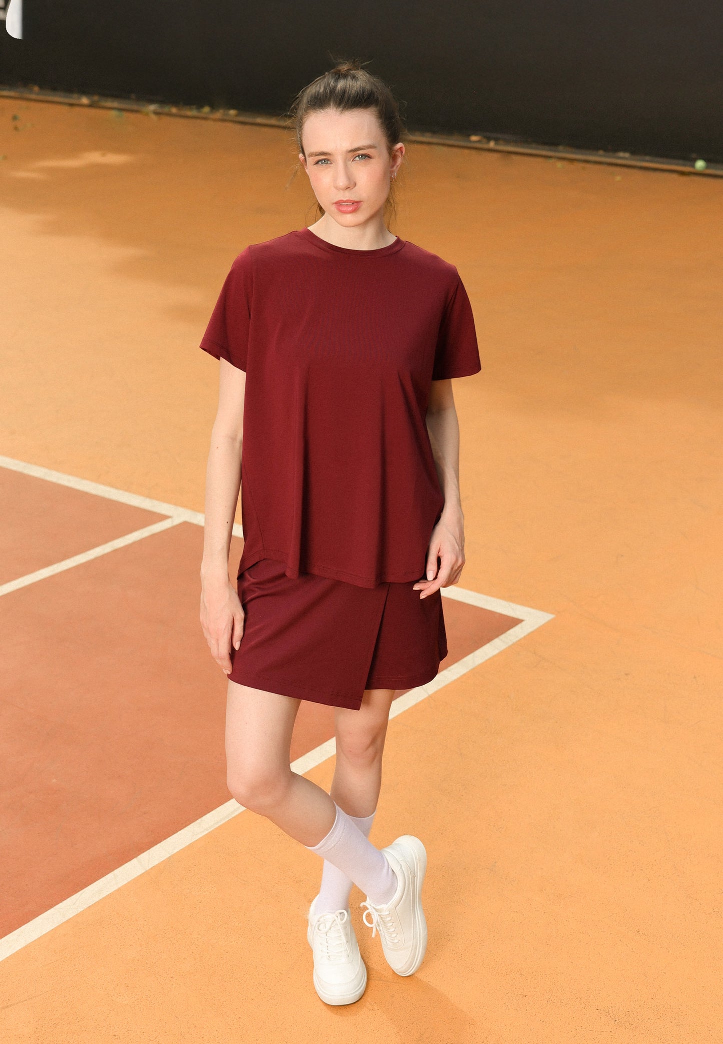 Osella Pleated Back Short Sleeve Top