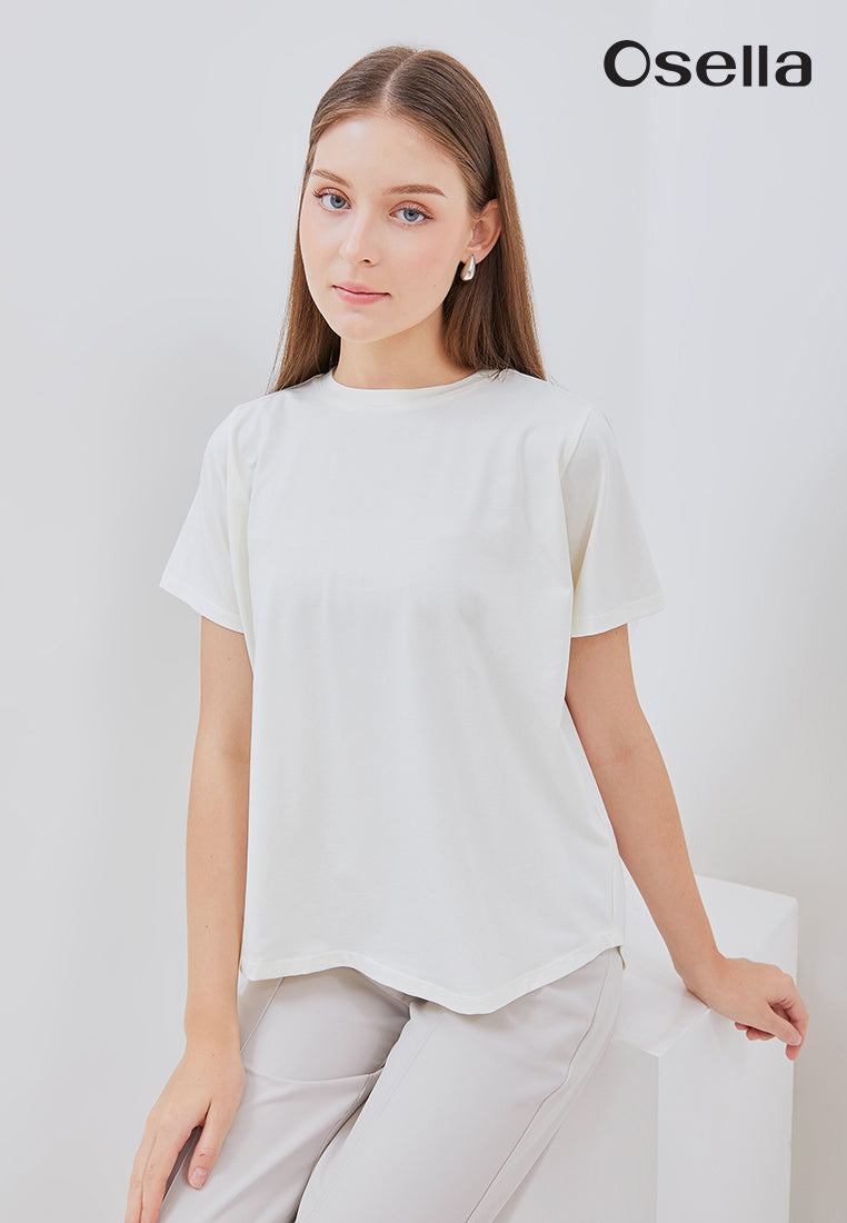 Osella Pleated Back Short Sleeve Top