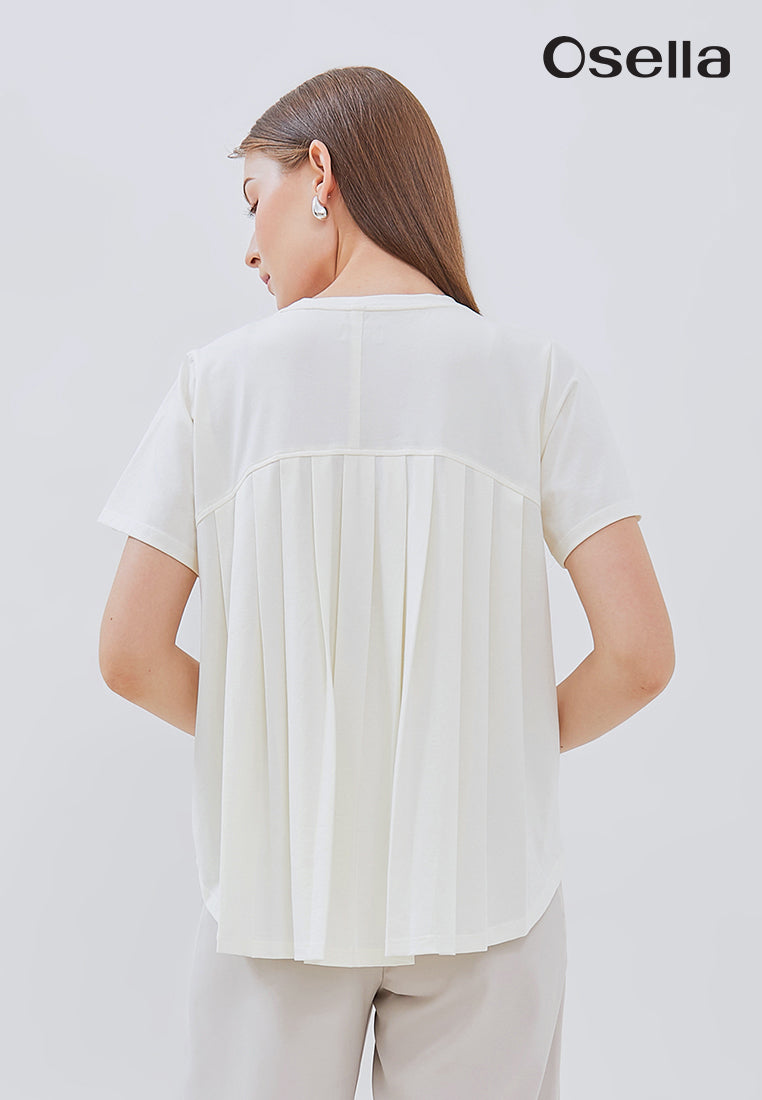 Osella Pleated Back Short Sleeve Top