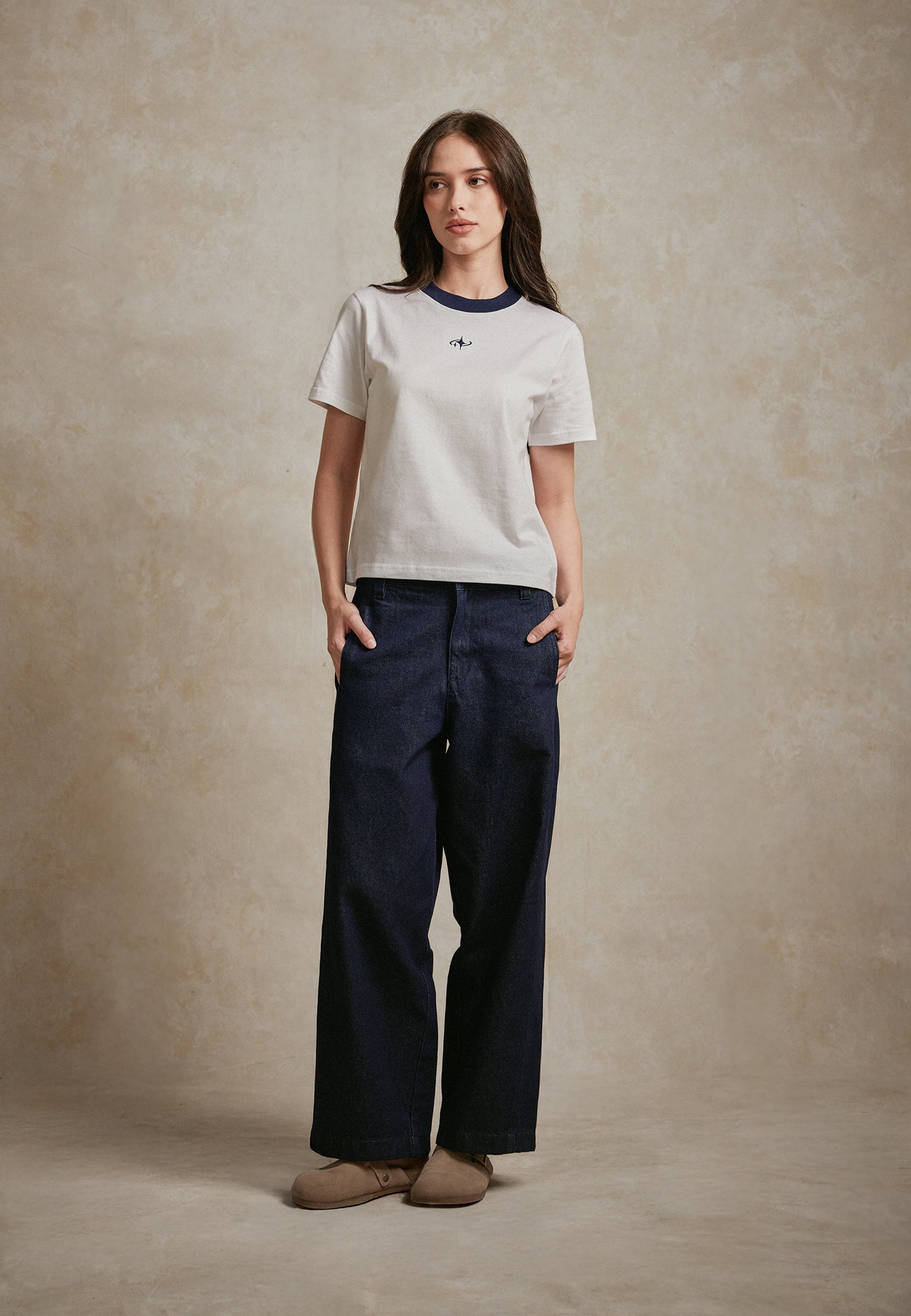 Osella Contrast Tee With Embroidery