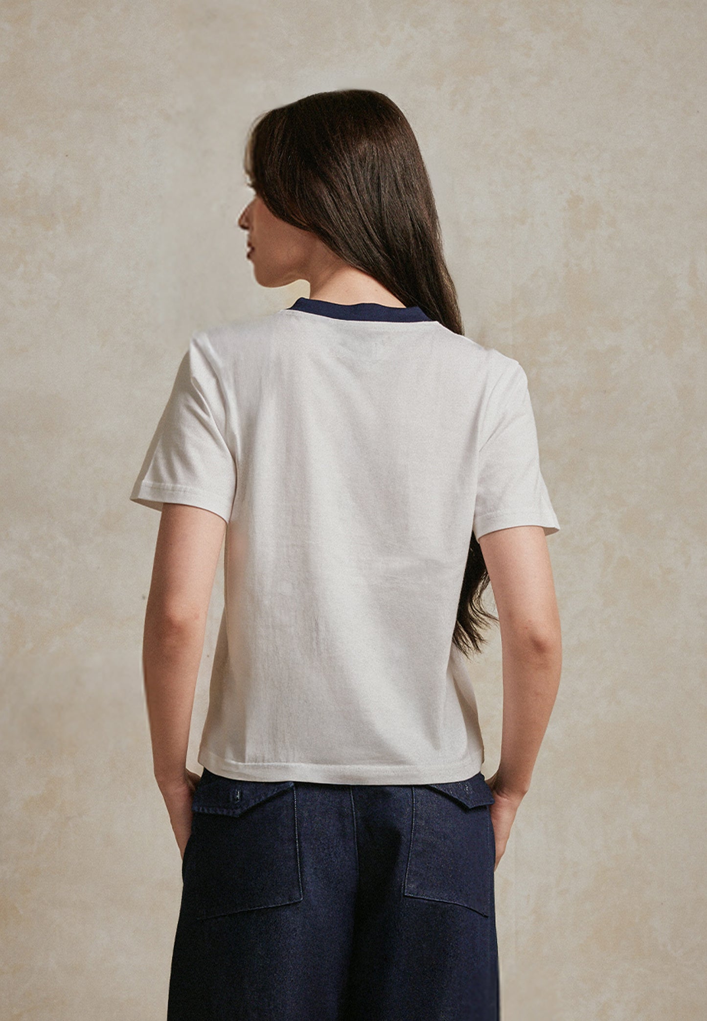 Osella Contrast Tee With Embroidery