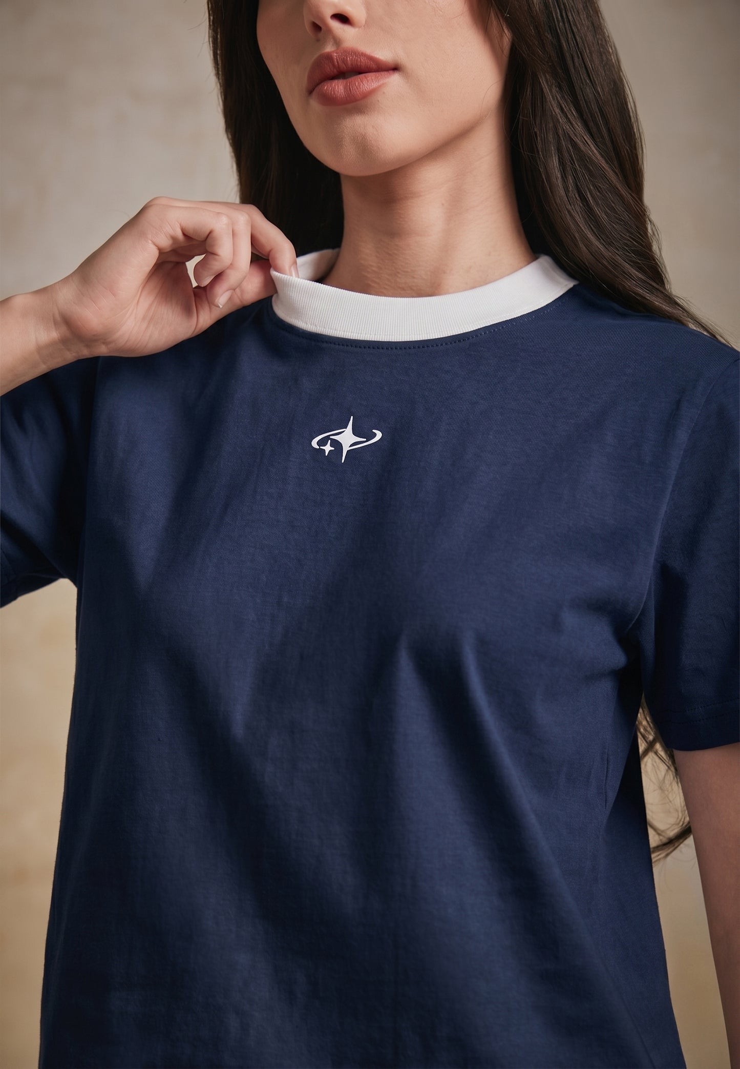 Osella Contrast Tee With Embroidery