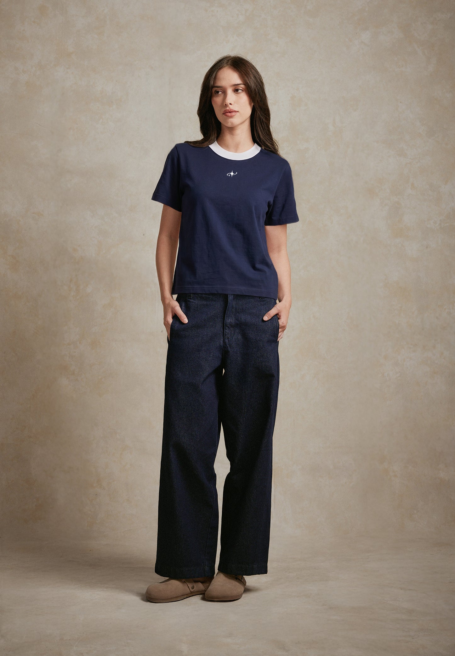 Osella Contrast Tee With Embroidery