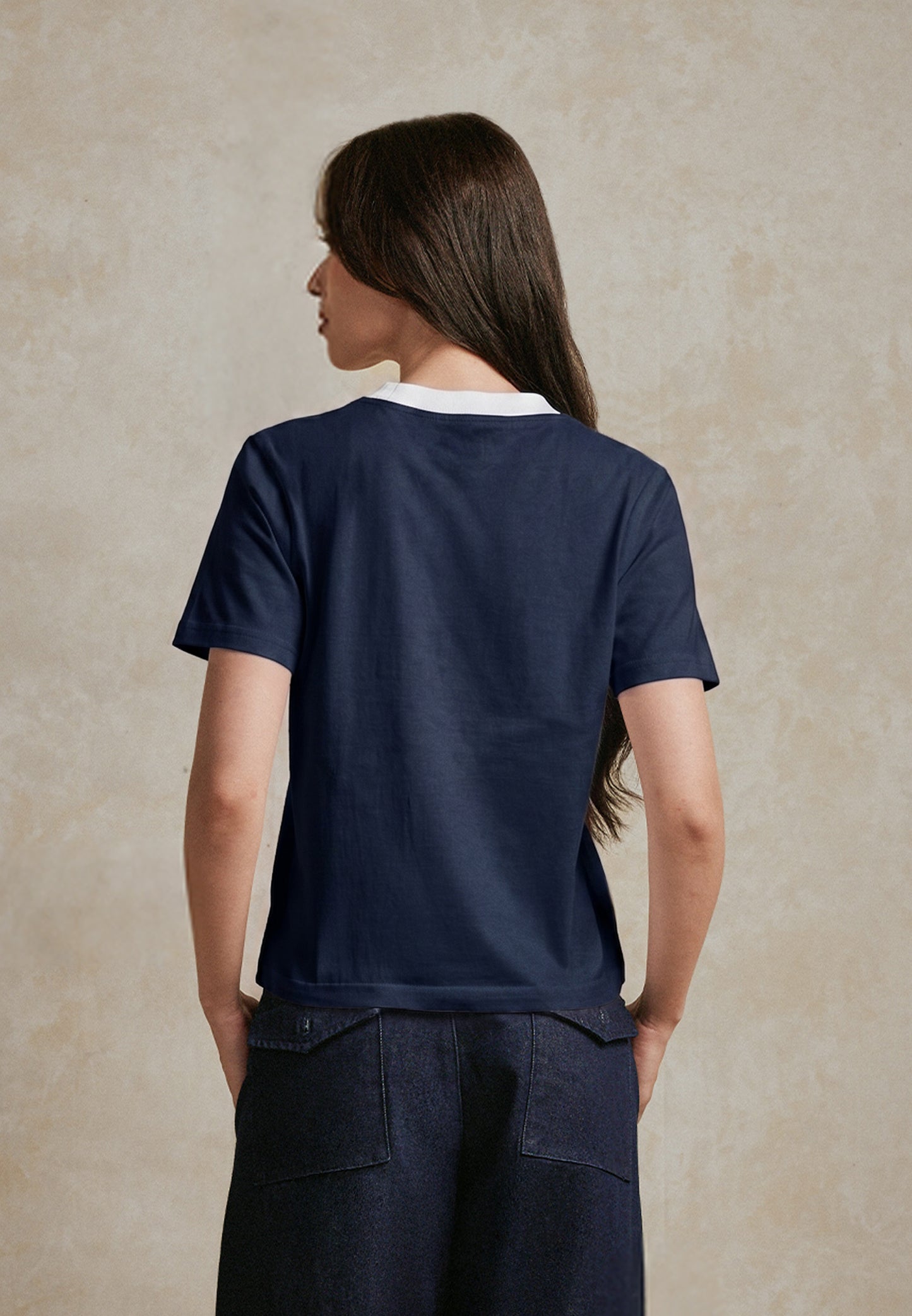 Osella Contrast Tee With Embroidery
