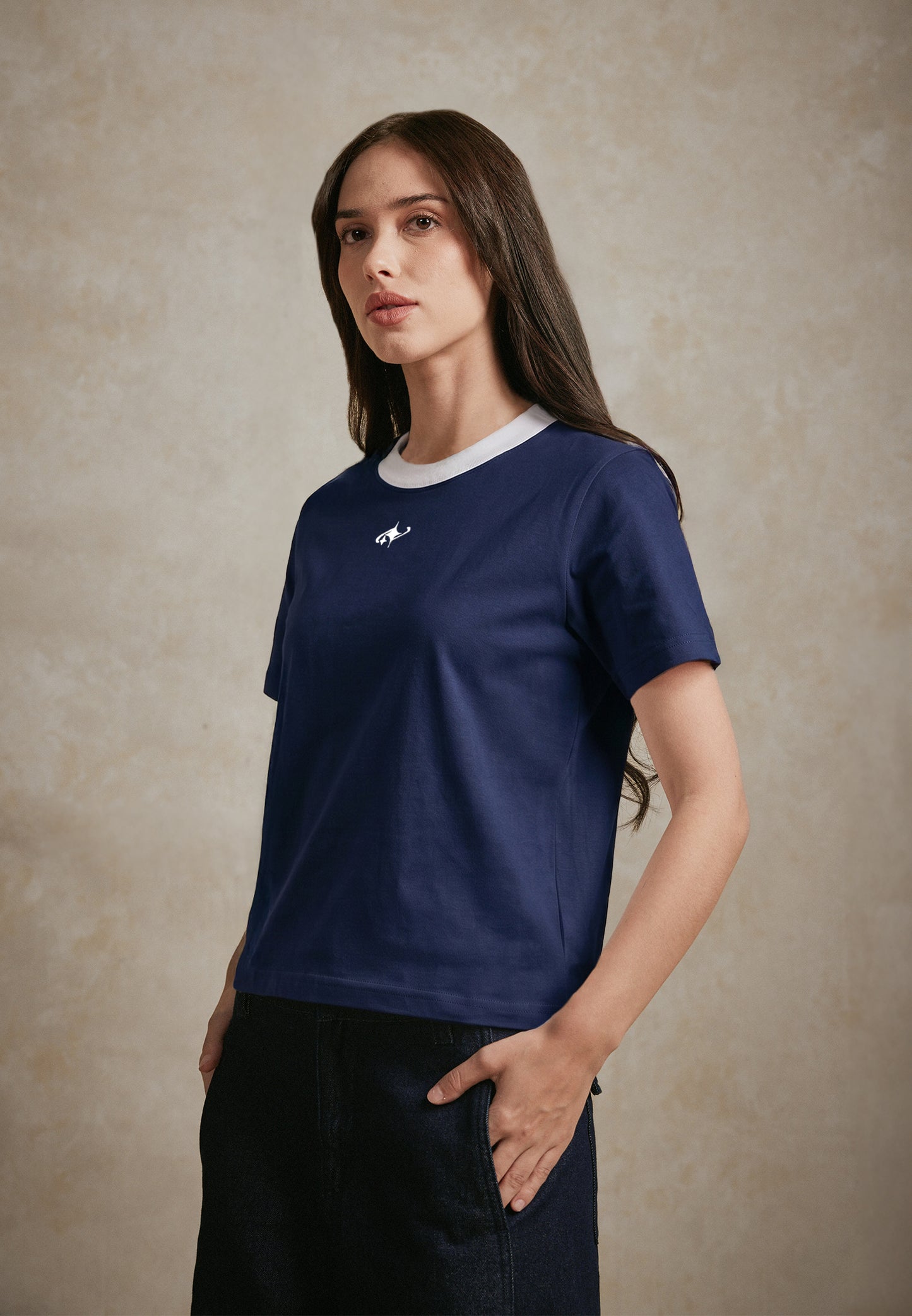 Osella Contrast Tee With Embroidery