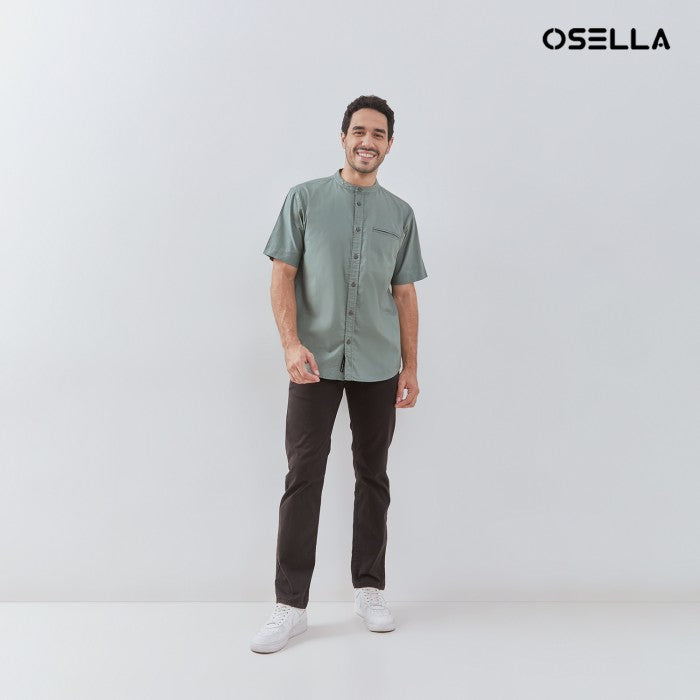 [NEW] Osella Solid Shanghai Collared Short Sleeve Shirt 2032520119