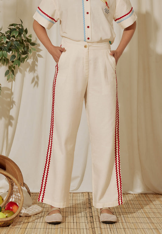 Osella x S.W Smiley Wavy Wide-Leg Pants