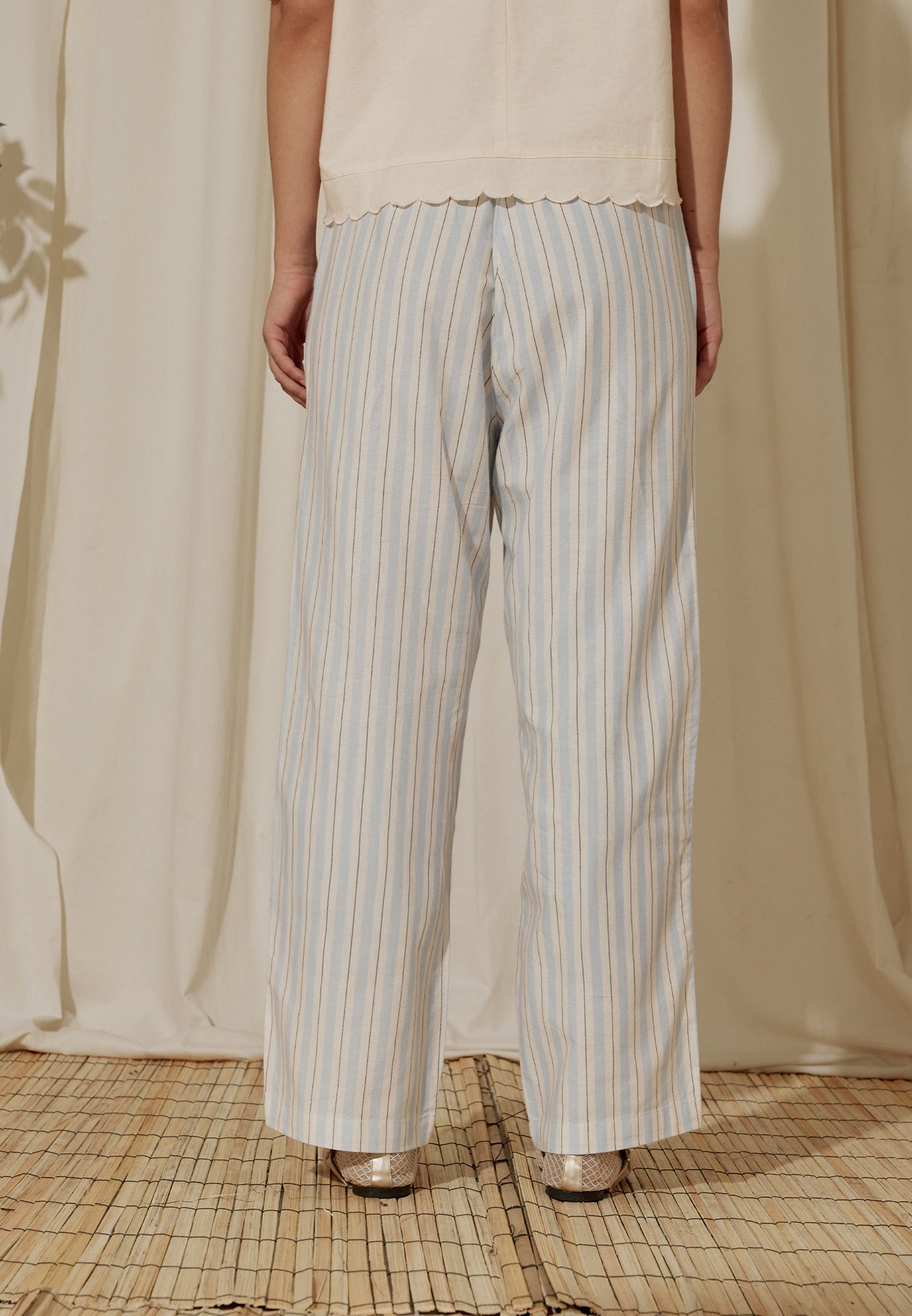 Osella x S.W Smiley Striped Lounge Wide Pants