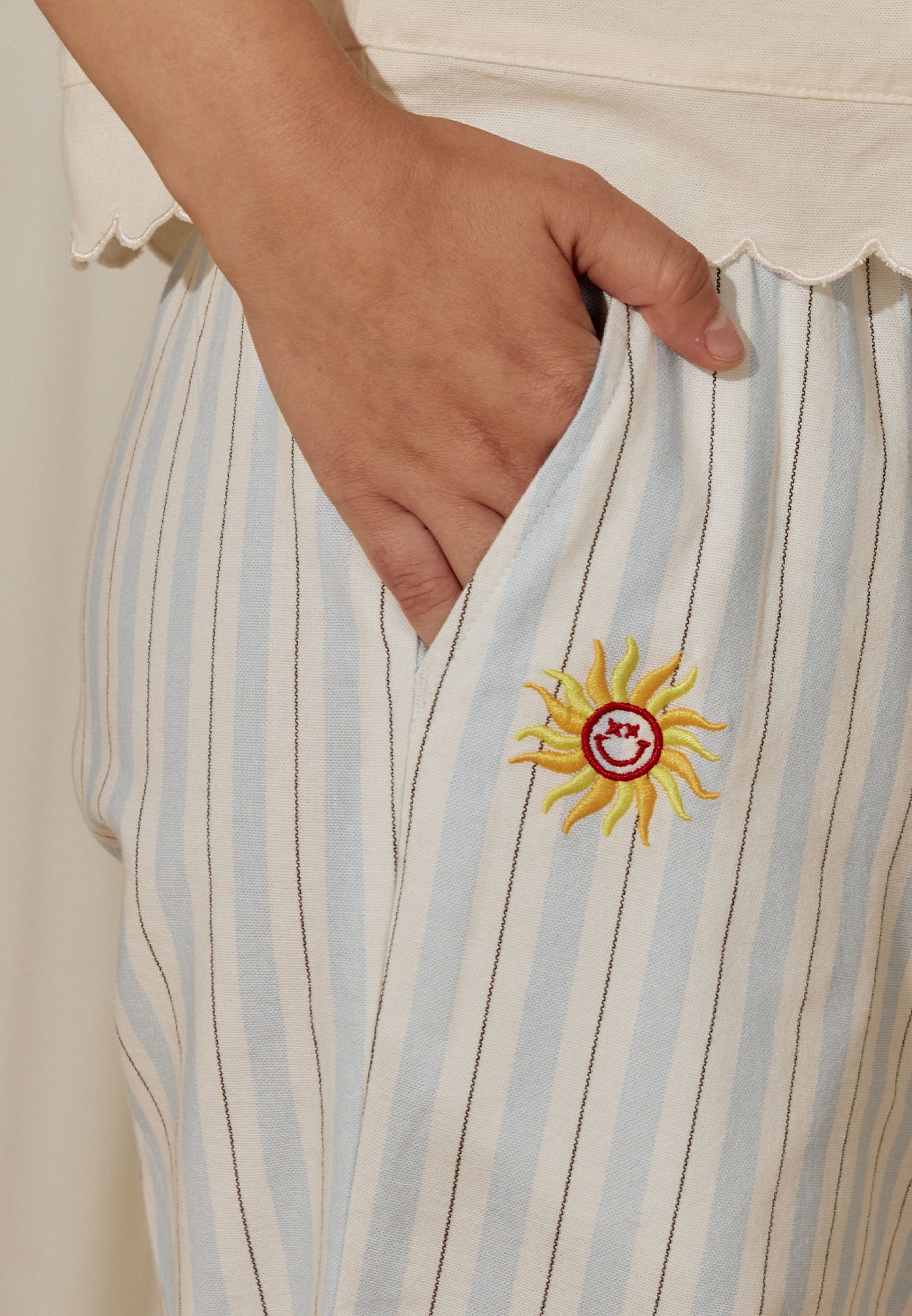 Osella x S.W Smiley Striped Lounge Wide Pants