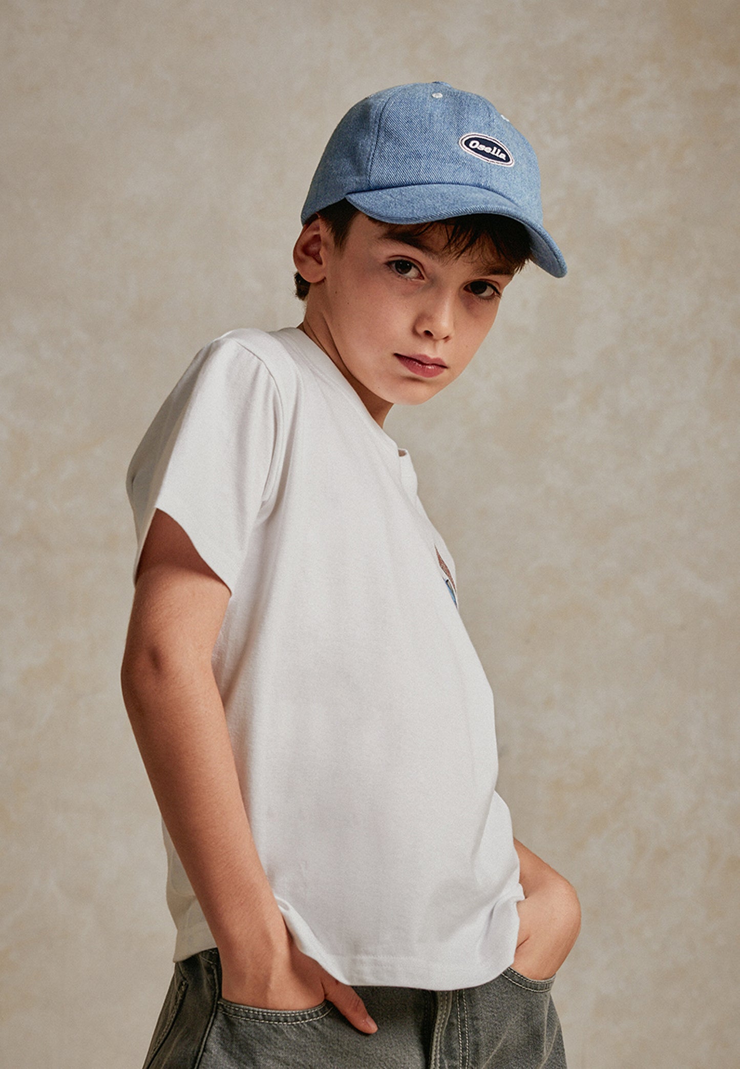 Osella Kids Wyatt Cap in Light Blue Washed