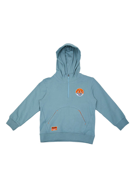 Osella Kids Boy Half Zipped Hoodie With Patch Detail