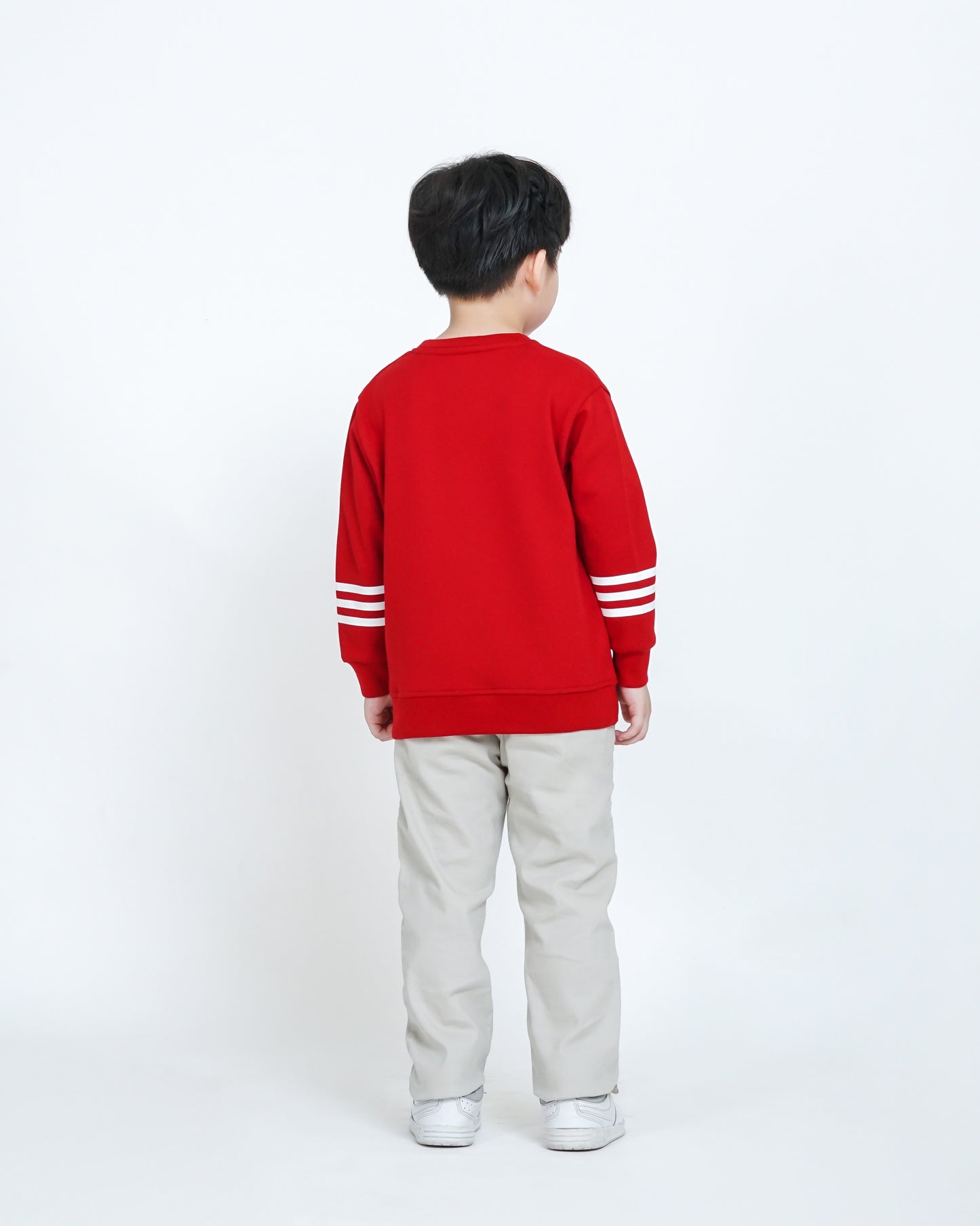 Osella Kids Stripe Sleeve Sweatshirt In Red