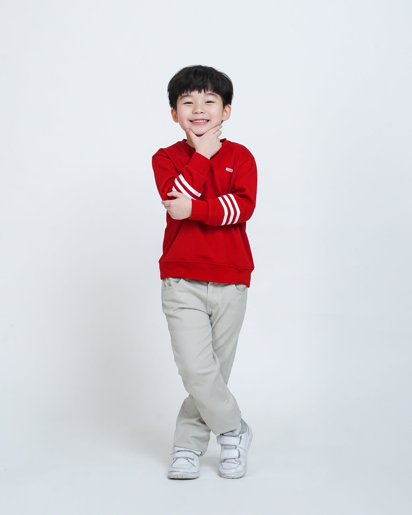 Osella Kids Stripe Sleeve Sweatshirt In Red
