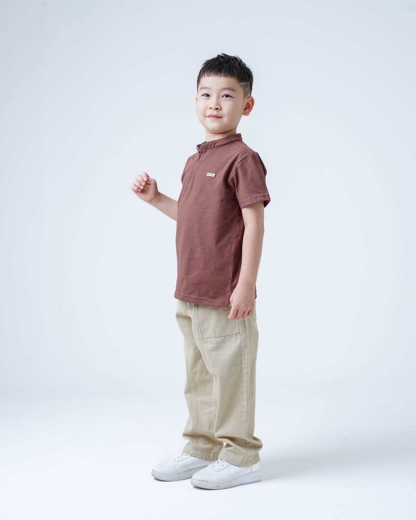 Osella Kids Maaz Henley Knit Top With Zipper Opening