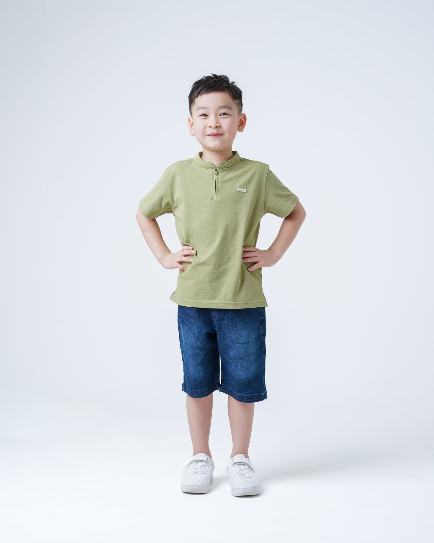Osella Kids Maaz Henley Knit Top With Zipper Opening