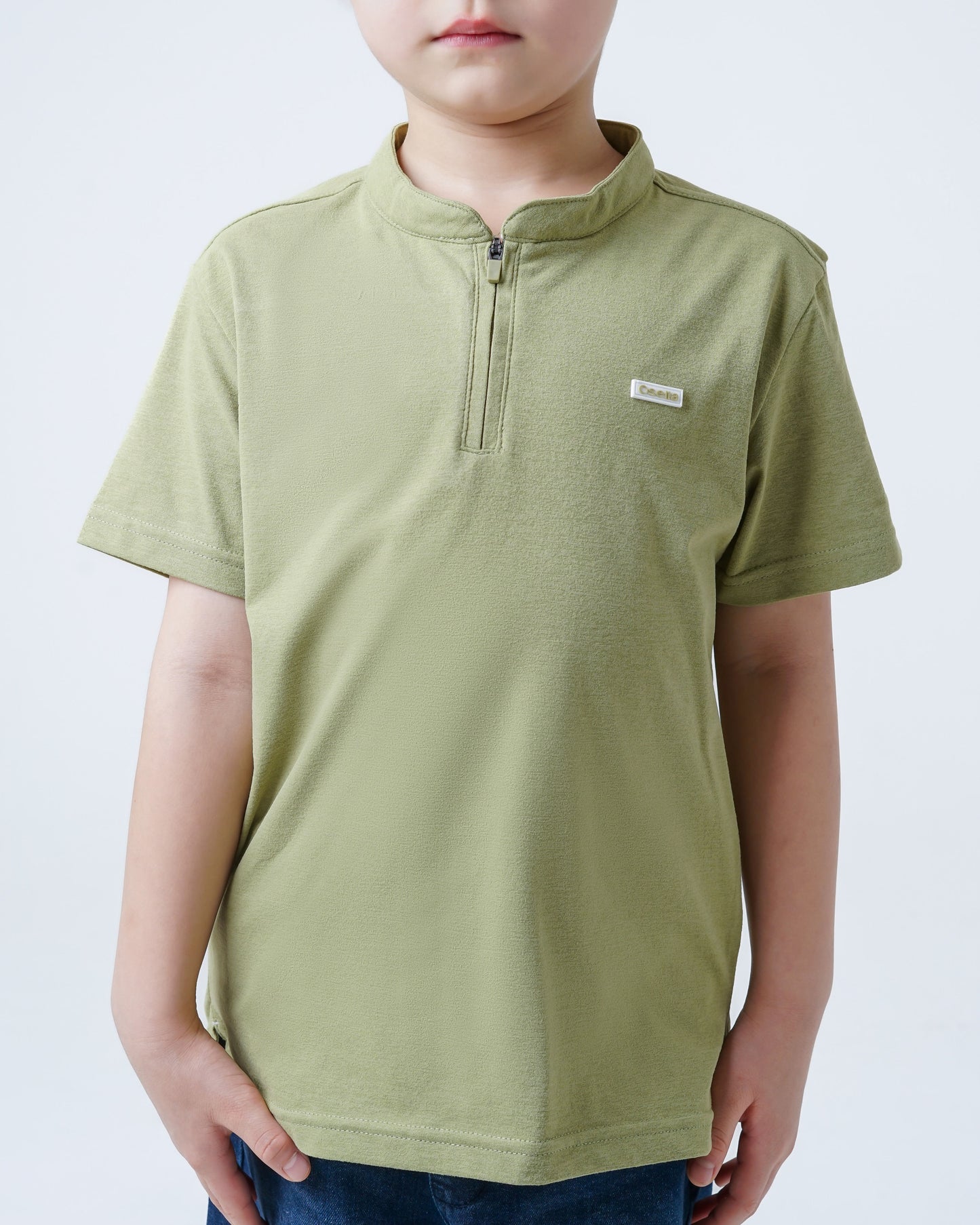 Osella Kids Maaz Henley Knit Top With Zipper Opening