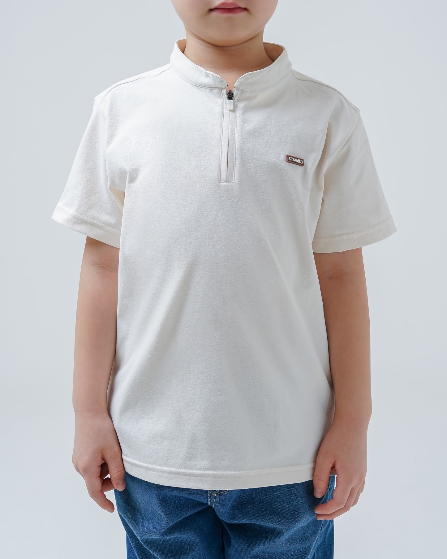 Osella Kids Maaz Henley Knit Top With Zipper Opening