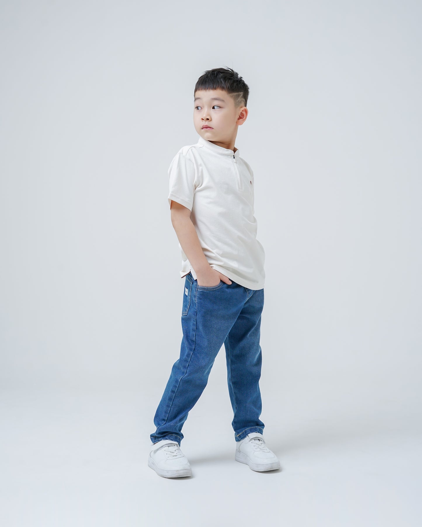 Osella Kids Maaz Henley Knit Top With Zipper Opening