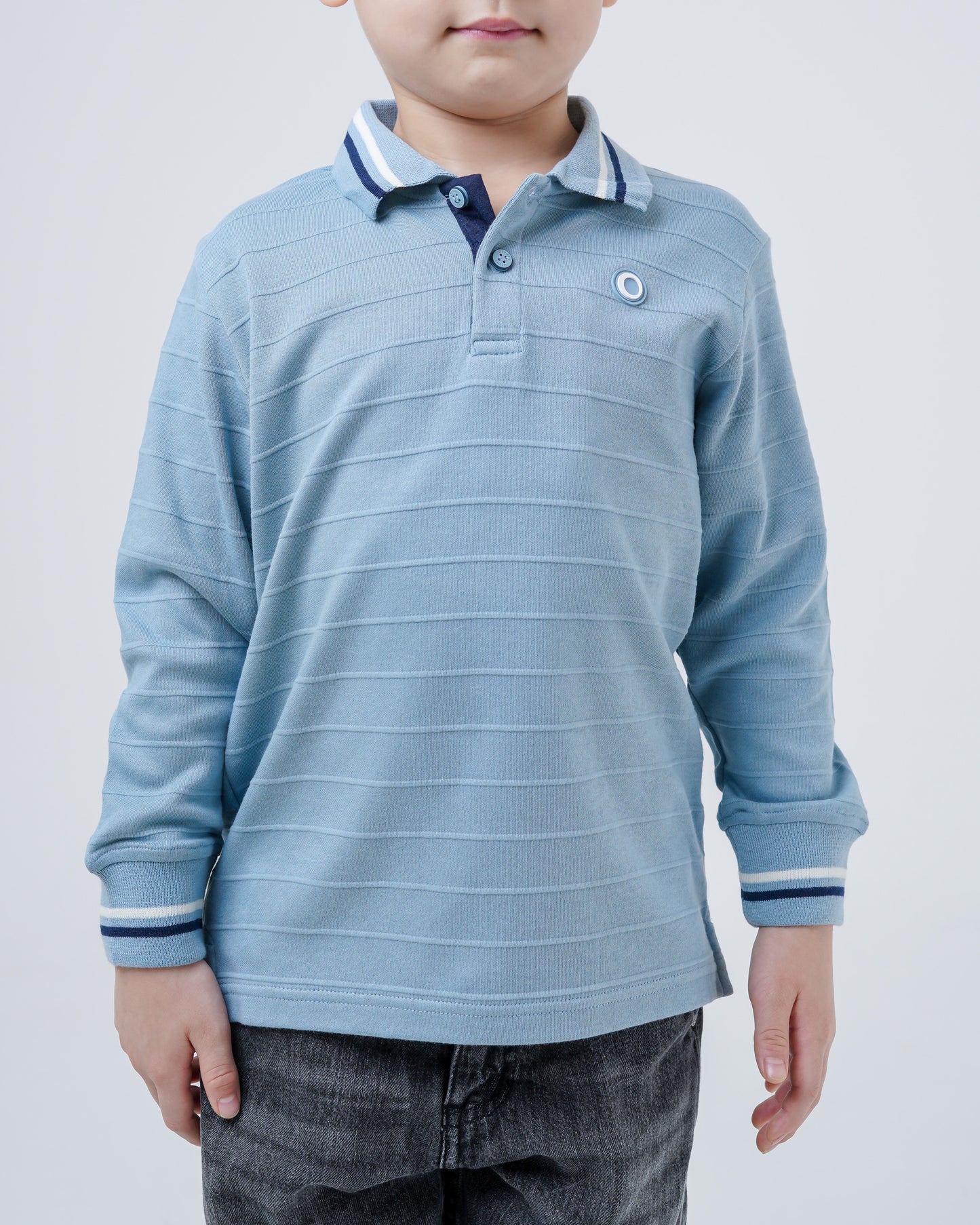 Osella Kids Scotty Long Stripe Sleeve Polo