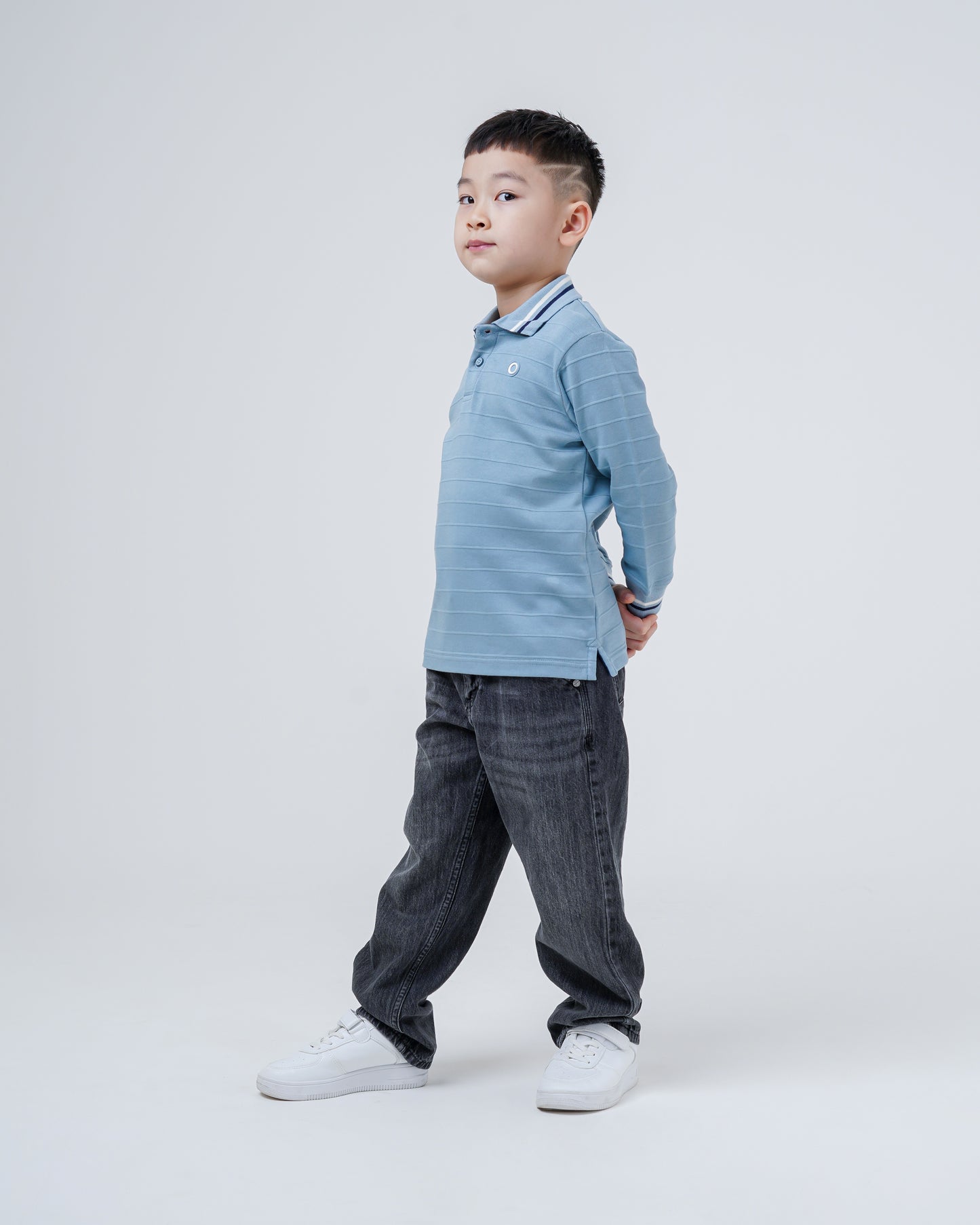 Osella Kids Scotty Long Stripe Sleeve Polo