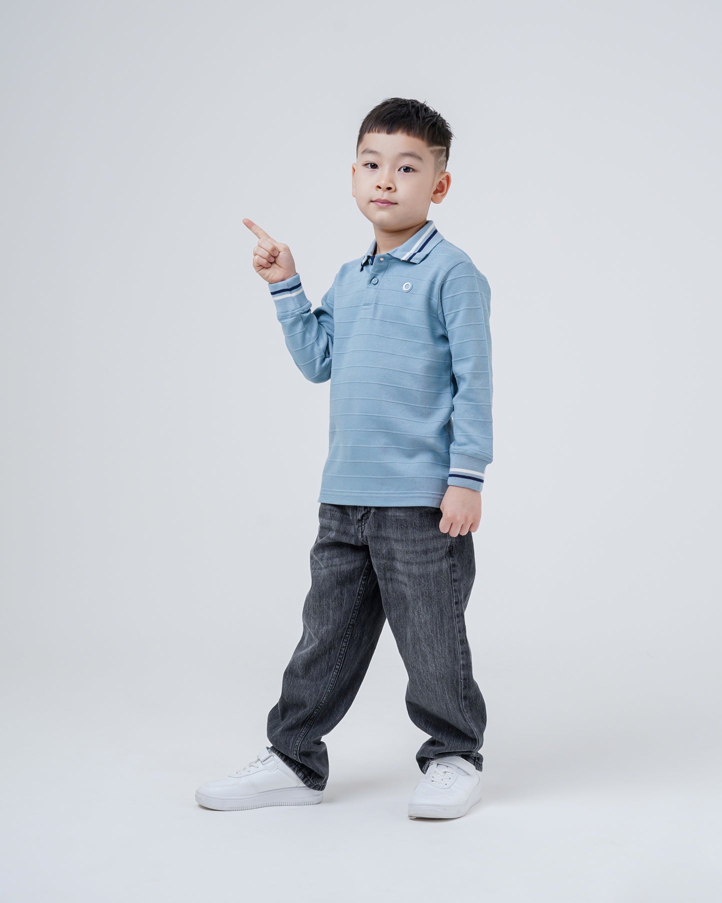 Osella Kids Scotty Long Stripe Sleeve Polo