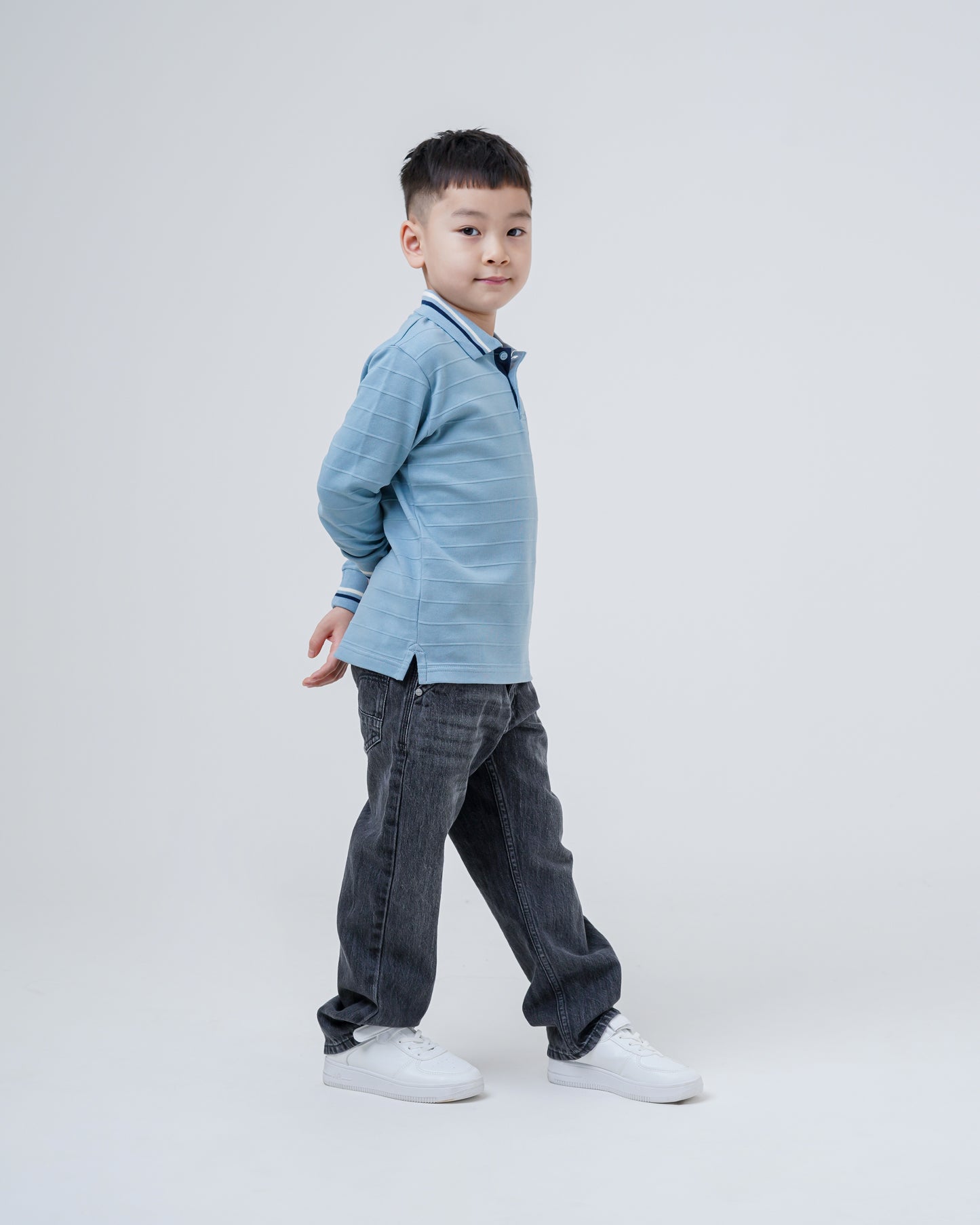Osella Kids Scotty Long Stripe Sleeve Polo