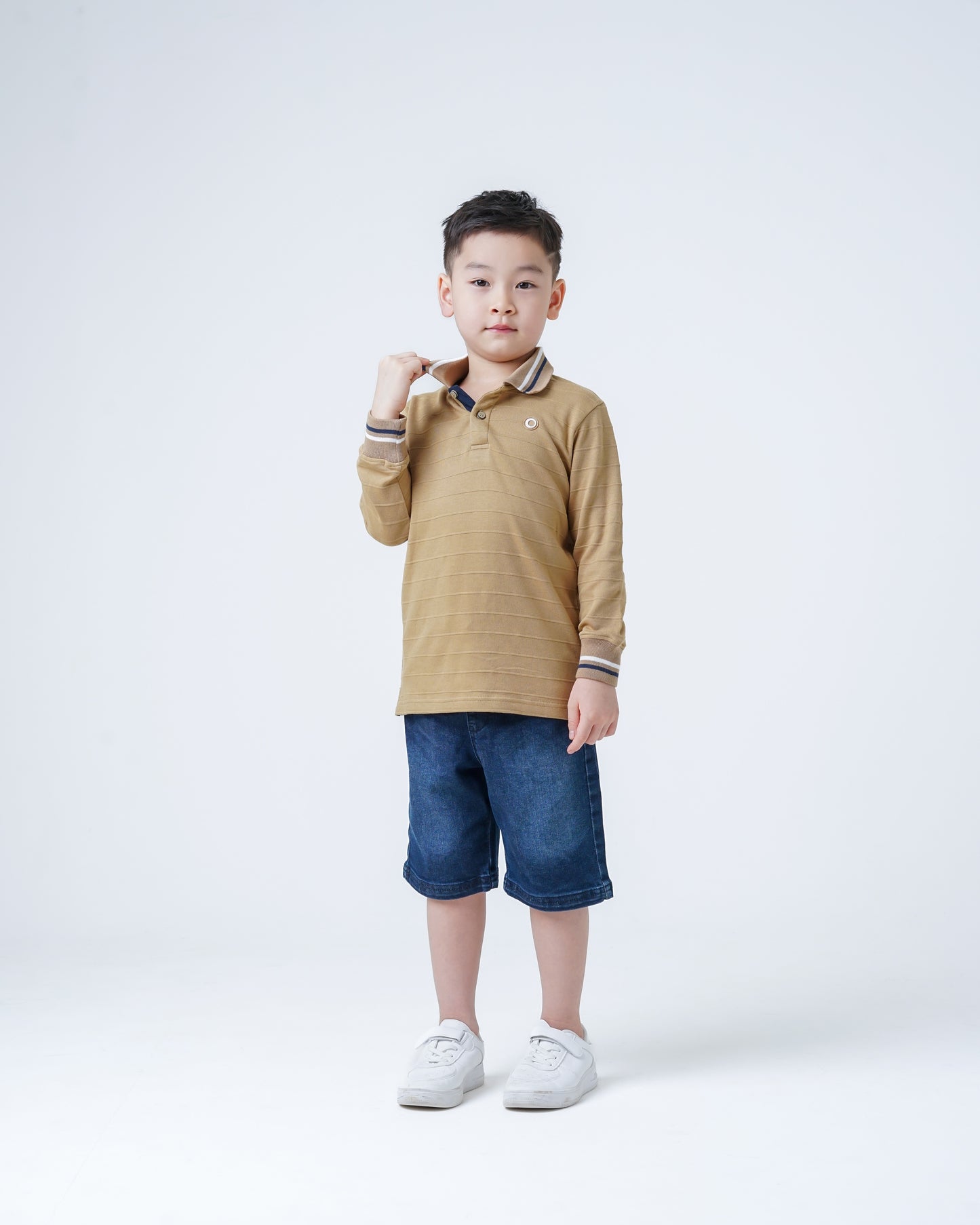Osella Kids Scotty Long Stripe Sleeve Polo