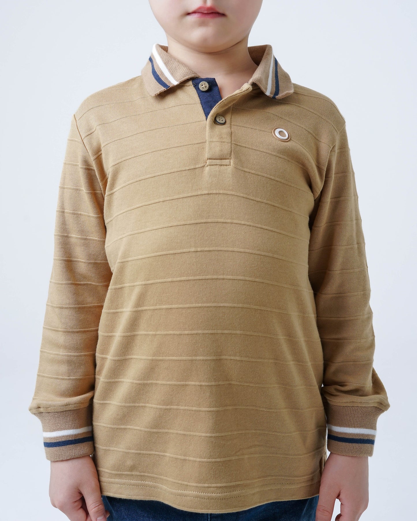 Osella Kids Scotty Long Stripe Sleeve Polo