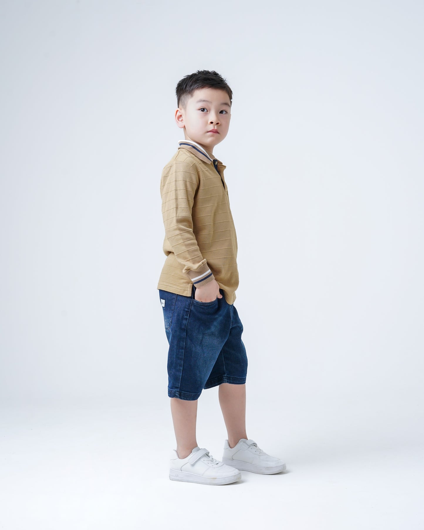 Osella Kids Scotty Long Stripe Sleeve Polo