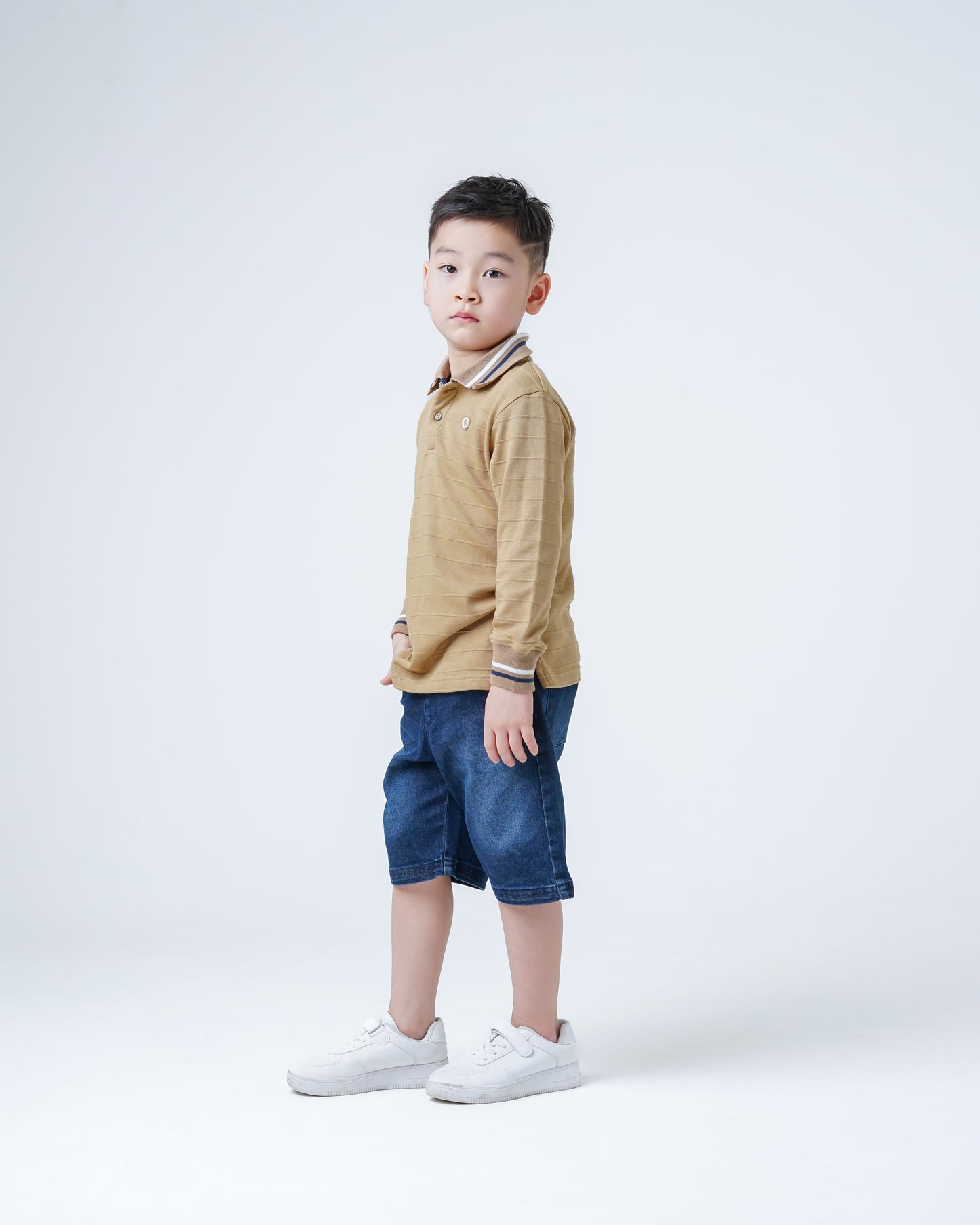 Osella Kids Scotty Long Stripe Sleeve Polo