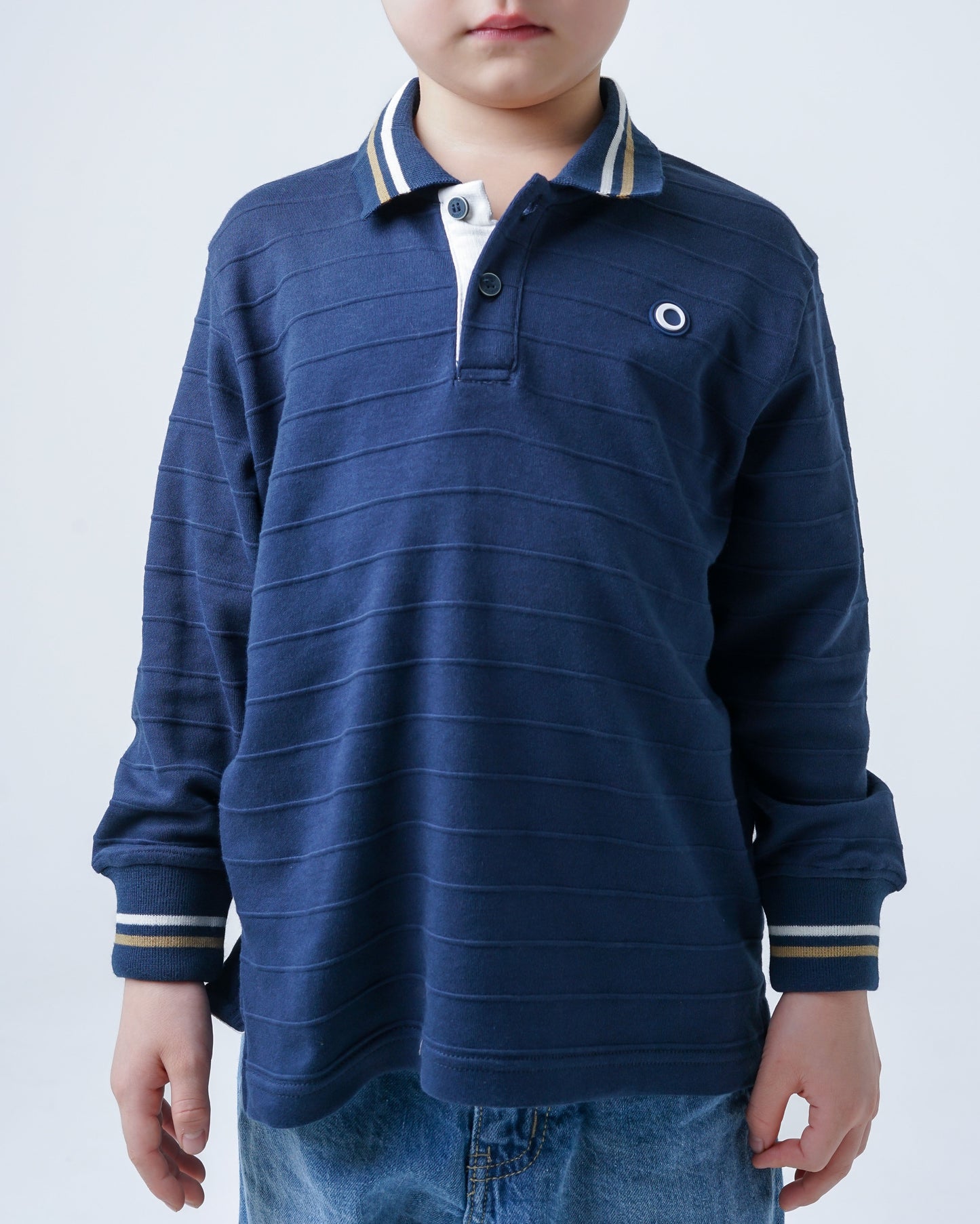 Osella Kids Scotty Long Stripe Sleeve Polo