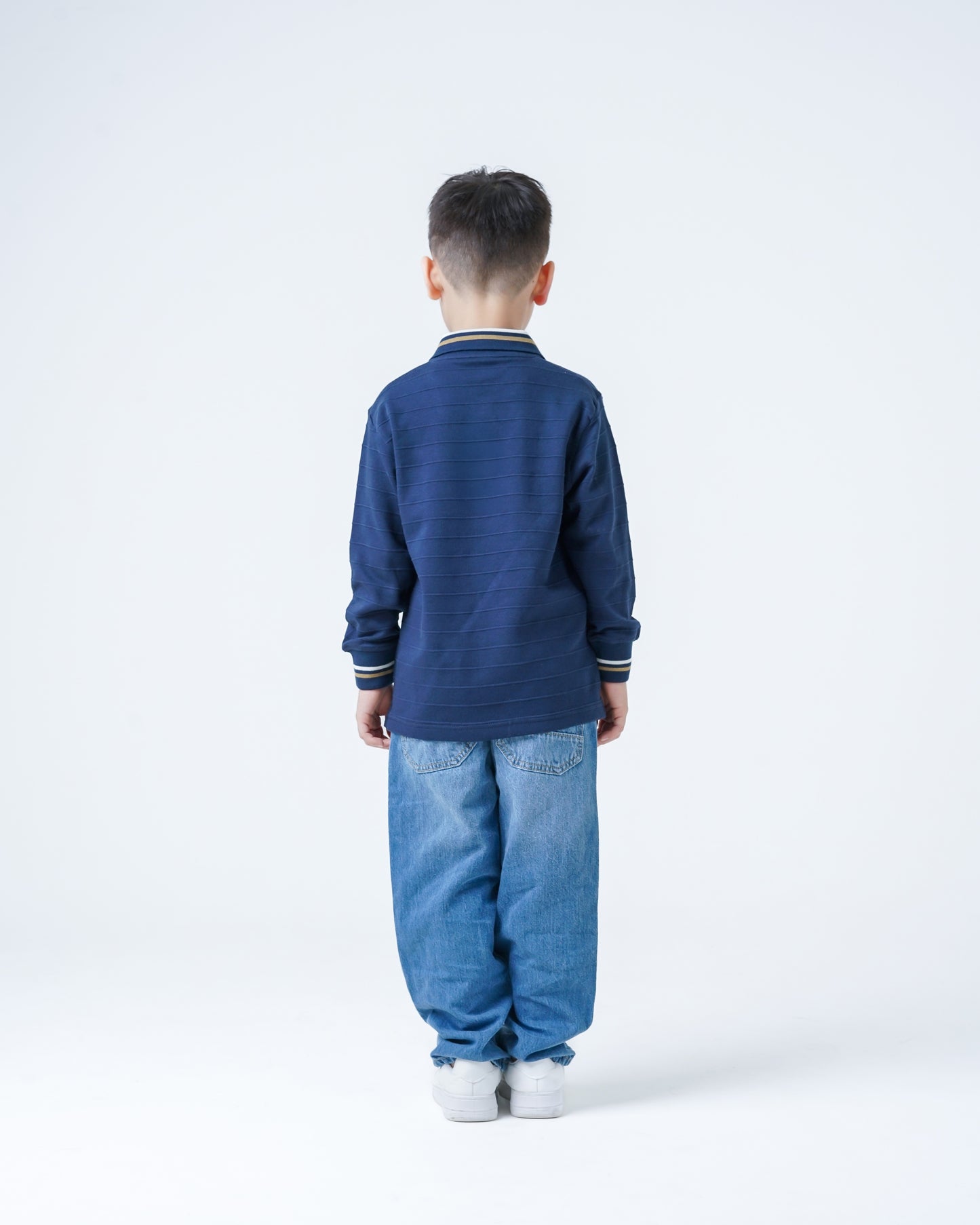 Osella Kids Scotty Long Stripe Sleeve Polo