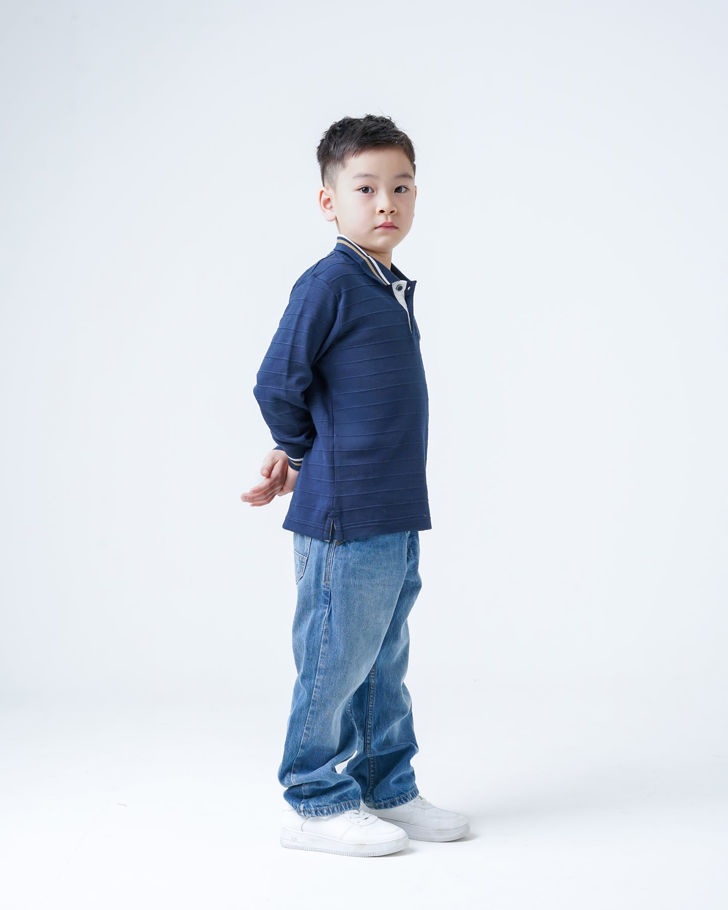 Osella Kids Scotty Long Stripe Sleeve Polo