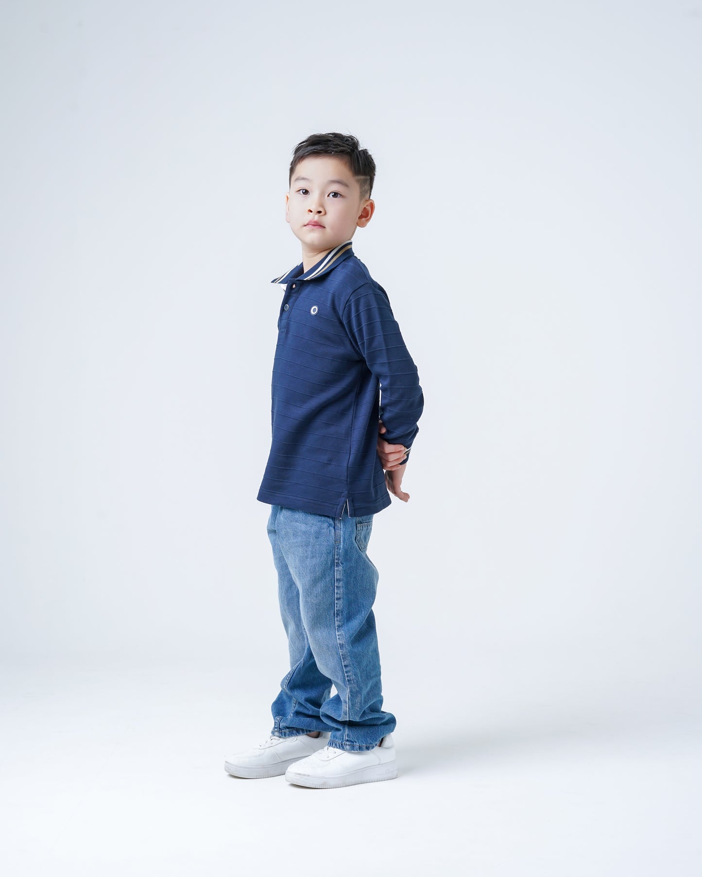 Osella Kids Scotty Long Stripe Sleeve Polo