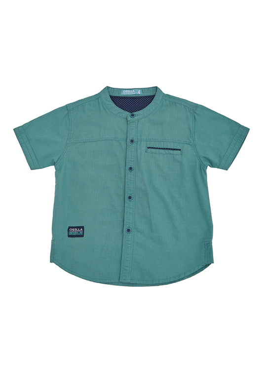 Osella Kids Boy Koko Short Sleeve Shirt In Wasabi Green