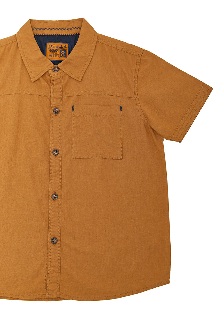 Osella Kids Boy Short Slevee Shirt In Brown