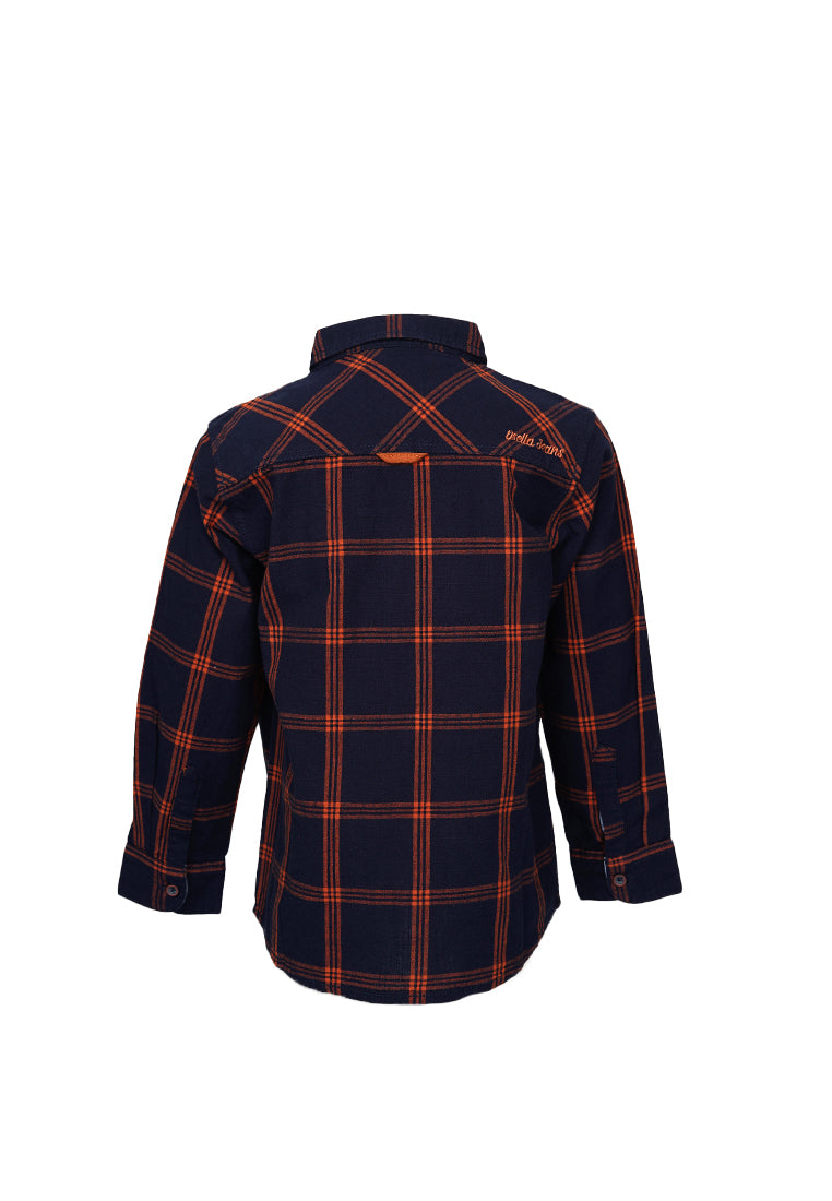 Osella Kids Boy Regular Long Sleeve Shirt Orange And Navy