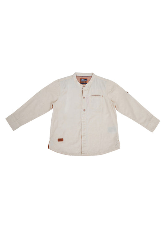 Osella Kids Boy Desert Collection Long Slevee Shirt In Beige