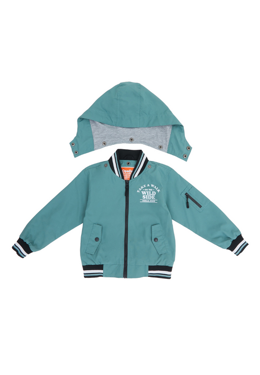 Osella Kids Boy Earth Bomber Jacket In Wasabi Green