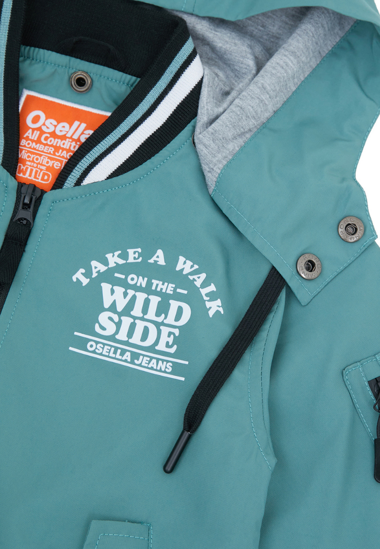 Osella Kids Boy Earth Bomber Jacket In Wasabi Green