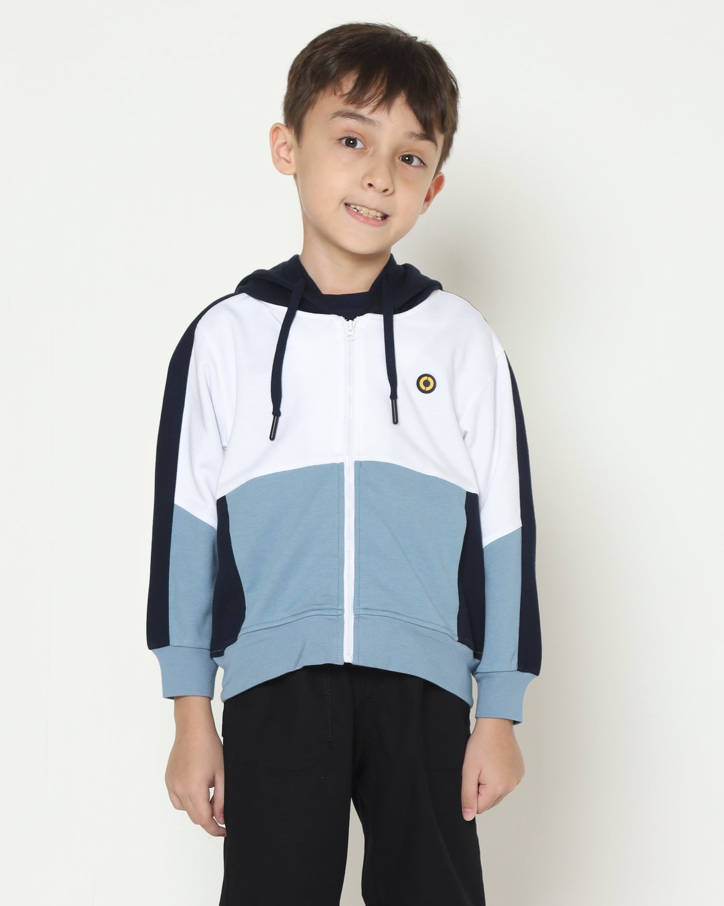 Osella Kids Multicolor Hoodie Jacket in Aqua Blue