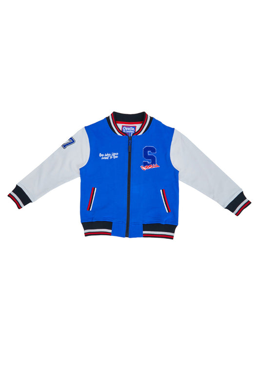 Osella Kids Boy Street Collection Varsity Jacket in Blue