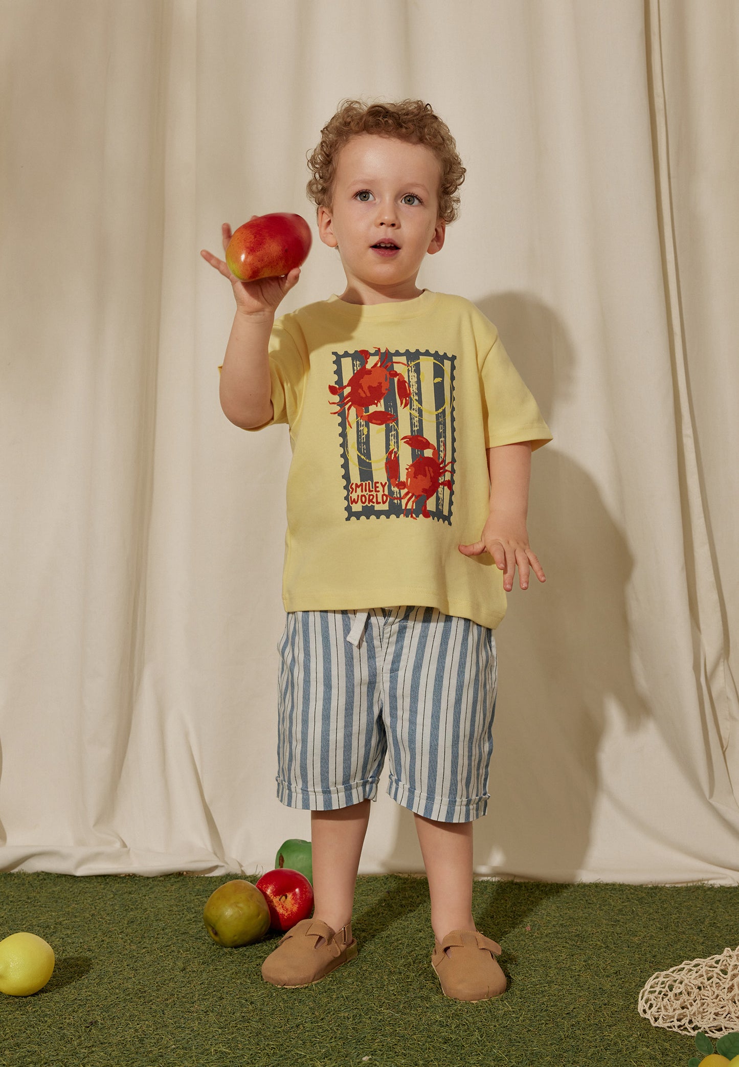 Osella Kids x SmileyWorld Crabby T-shirt In Yellow
